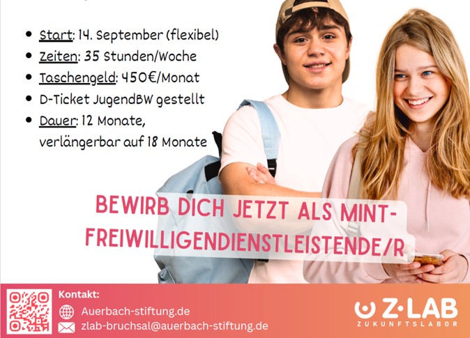 Bufdi-Stellenausschreibung Z-LAB Bruchsal: Bufdi-Stellenausschreibung